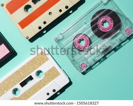 Different cassette tape types in spotlight