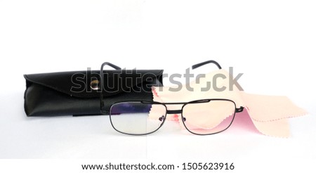 Glasses on the white background