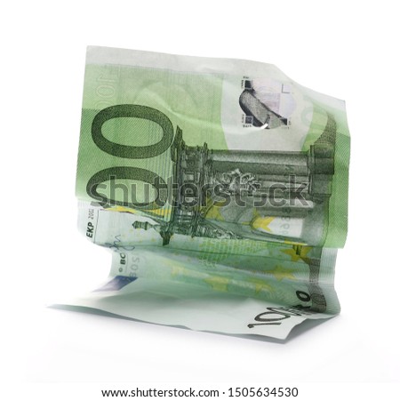 One banknote 100 euro isolated on white