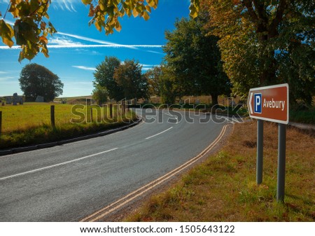 Avebury signpost, traditional England landmark