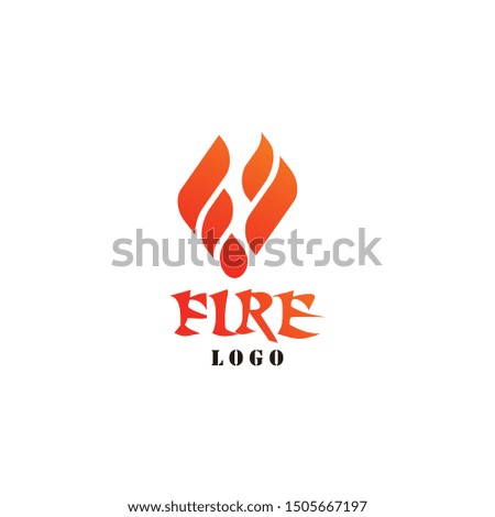 Bold logo design of fire with white background - EPS10 - Vector.