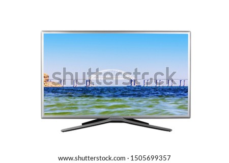 4K monitor or TV isolated on white background