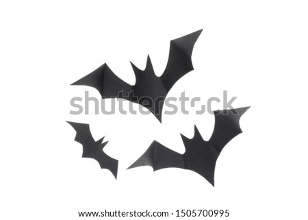 Decorative black bats isolated on white background