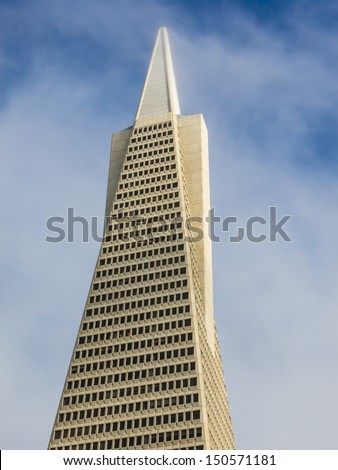 close up of Pyramid building in San Francisco