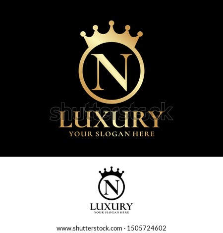 N Luxury Logo Design Template Inspiration, Vector, Illustration.
