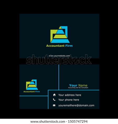 Business cards for financial, accounting, audit and tax advisory companies. This business card template is made by a professional with an accounting logo.