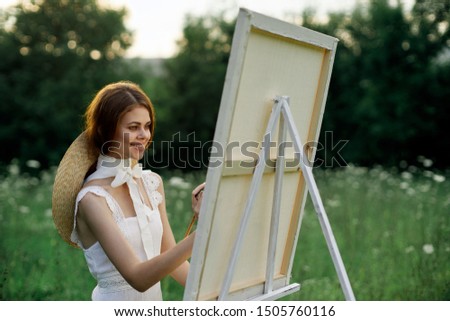 woman artwork creative drawing paint brush