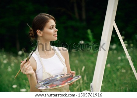 woman artwork creative drawing paint brush drawing artist