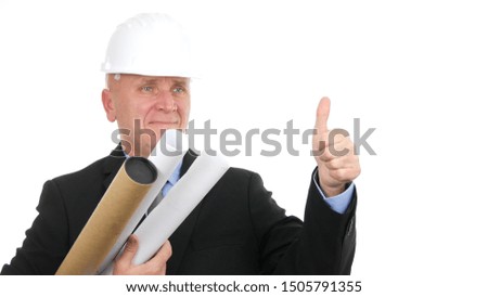 Engineer Image Smile and Make a Thumbs Up Hand Gestures