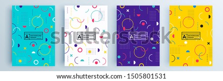 Modern abstract covers set, minimal covers design. Colorful geometric background, vector illustration. Royalty-Free Stock Photo #1505801531