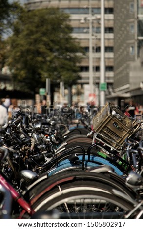 A parking lot for bicycle in Amsterdam, The Netherlands.
