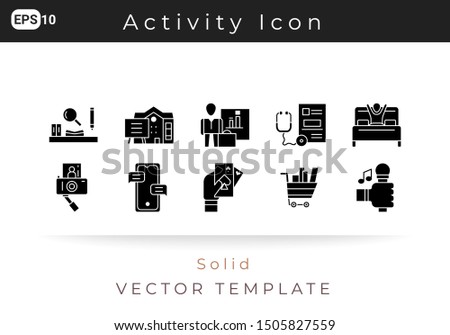 Icon Set Activity For Website, Infographic Element. Vector Illustration