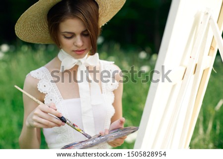 woman beauty artist painting profession young occupation tool