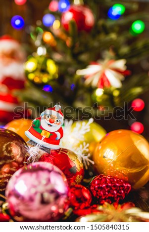 christmas balls on colorful background