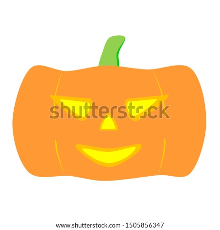 Happy holloween day symbol and icon on white background Halloween pumpkin smile funny orange style