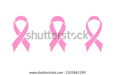 Pink ribbon. Vector icon. Eps 10