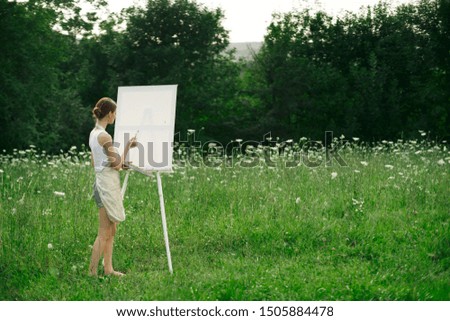 woman model brush beauty artist paints work painting
