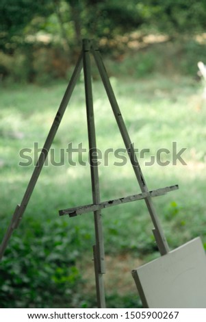 Art easel without canvas in the open air