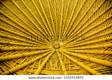 Stylish bamboo made ceiling design unique stock photo