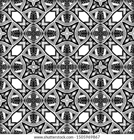 Black and White Seamless Pattern Background
