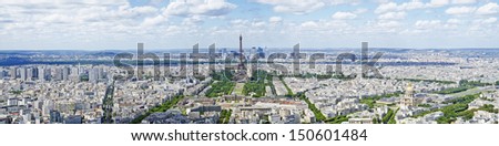 Paris panoramic view with Eiffel tower