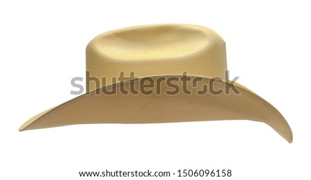 Cowboy Hat Side View Cut Out on White.