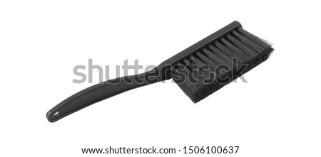 Plastic cleaning brush isolated on white
