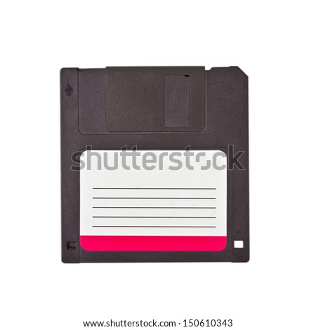 Isolated Floppy Disc (with clipping patch). High quality stock photo.