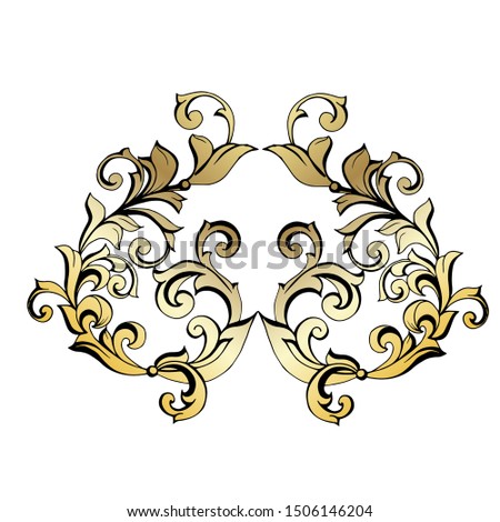 Vintage baroque ornament. Retro pattern antique style acanthus. Ornamental border