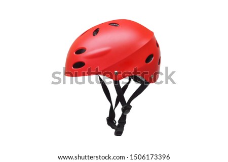 A helmet for riding bicycle or playing skate isolated on white background                                