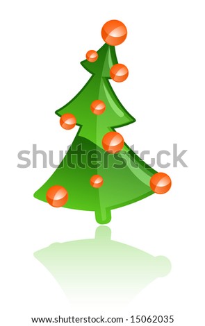 Vector illustration of a bright Christmas tree