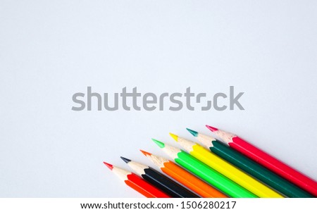 Pencil color on white background creating concept.