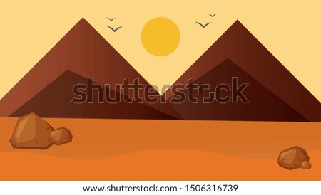 A hot desert landscape  Vector