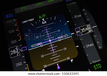 Airplane Instruments primary flight display  Royalty-Free Stock Photo #150633341