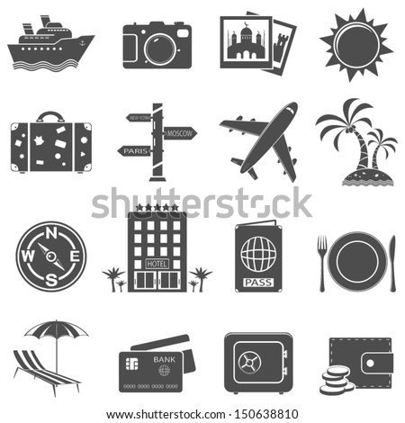 Travel and tourism icon set Royalty-Free Stock Photo #150638810