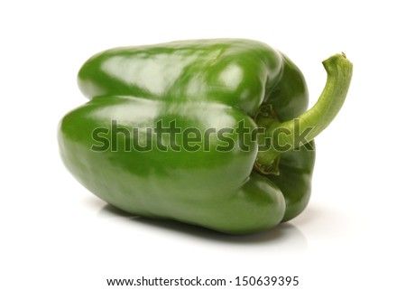 Green pepper on white background 