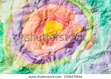 Summer watercolor background. Abstract art wallpaper. Wrinkled paper texture. 
