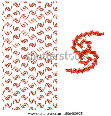 Chilli paper pattern design for shirt