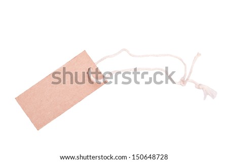 brown paper price label on a rope