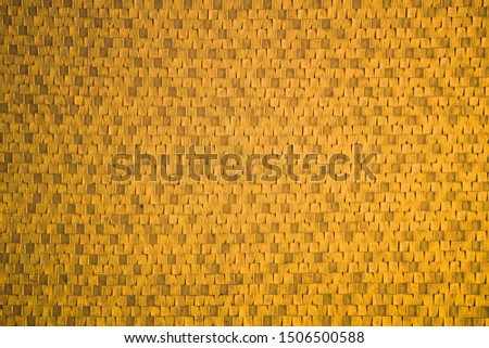 abstract yellow square pixel mosaic wall background and texture