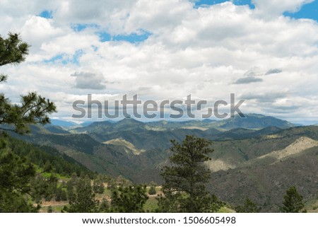 Golden, Colorado in the Rocky Mountains on a sunny day. Mountain trail in Windy Saddle Park Colorado.