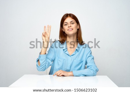 Business woman desktop gestures fingers office emotions
