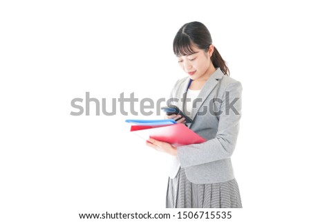Young business woman using a smartphone