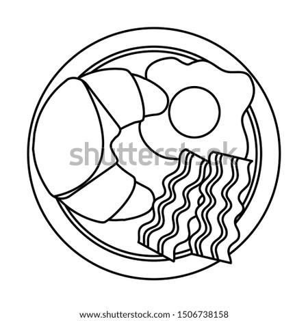 Breakfast egg and bread design, Food meal fresh product natural market premium and cooking theme Vector illustration