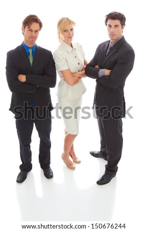 Confident Young Business Team isolated on white background.