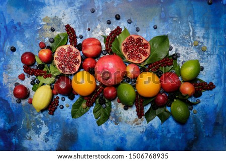 Food style of colorful seasonal fruit
