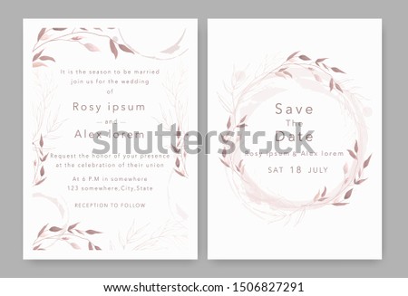 Wedding Invitations save the date card design with elegant garden anemone.