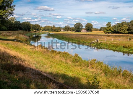 Beautiful river view at the Regge, a river in the province Overijssel in the nature reserve "the Vechtdal" nearby Ommen Royalty-Free Stock Photo #1506837068