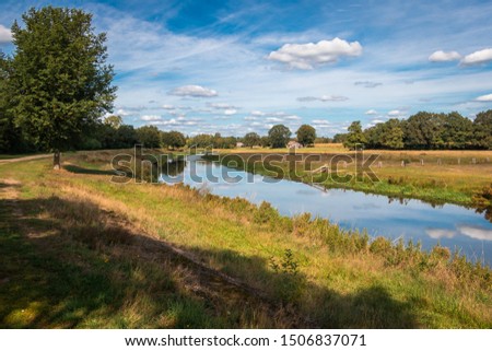 Beautiful river view at the Regge, a river in the province Overijssel in the nature reserve "the Vechtdal" nearby Ommen Royalty-Free Stock Photo #1506837071