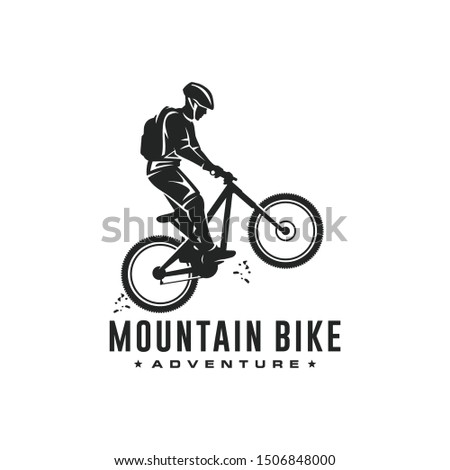 Mountain bike logo design vector
